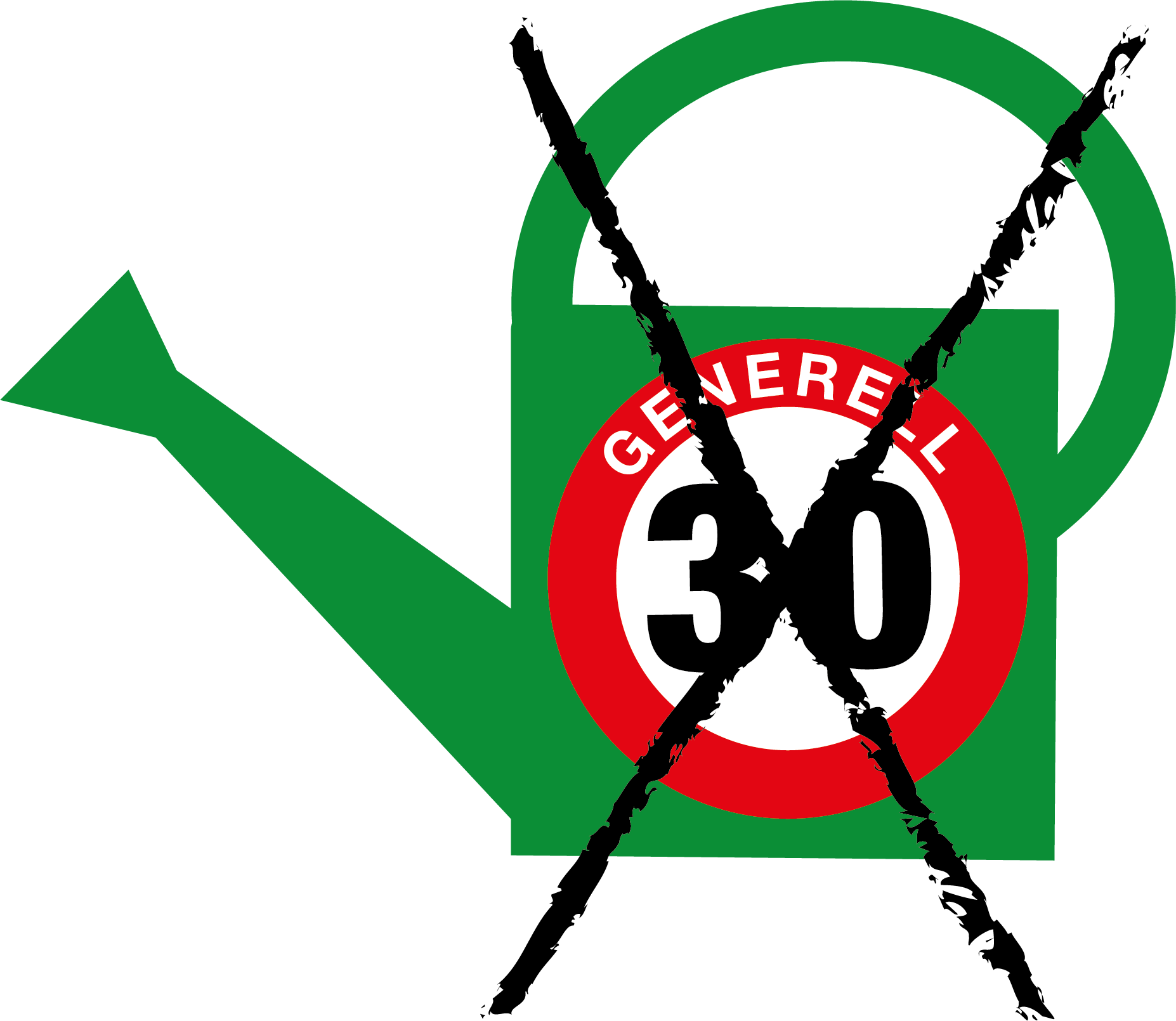 Generell 30 durchgestrichen